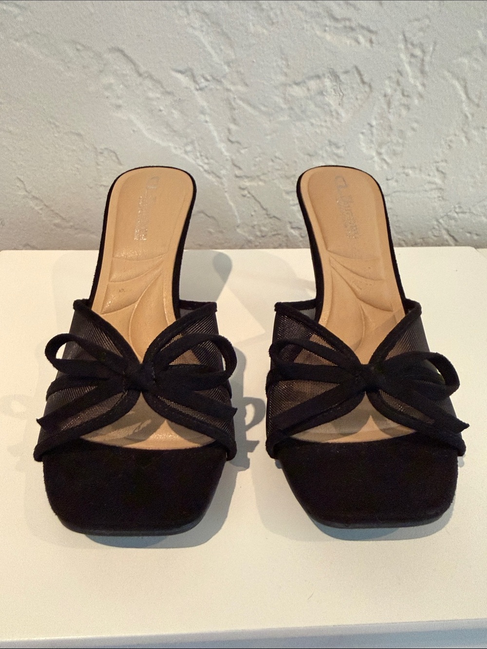 CL by Chinese Laundry Black Bow Slide Mules